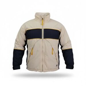 VTG Ripzone Snowboard Jacket XS Cream Navy Sherpa Lined Y2K Ski‎ Coat CD Pocket